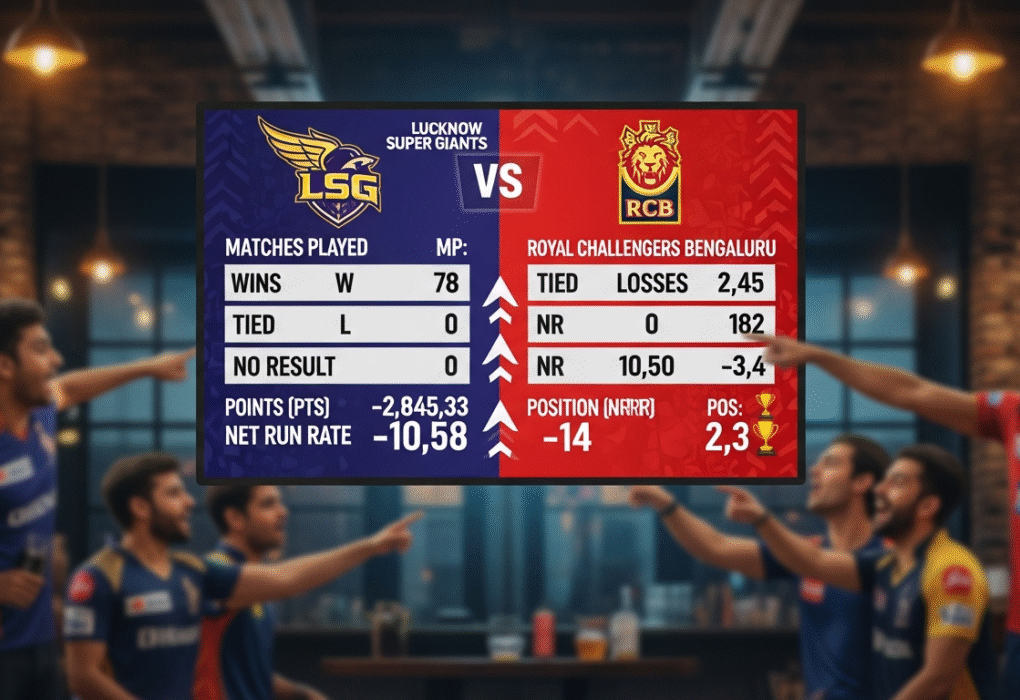 Lucknow Super Giants vs Royal Challengers Bengaluru Standings