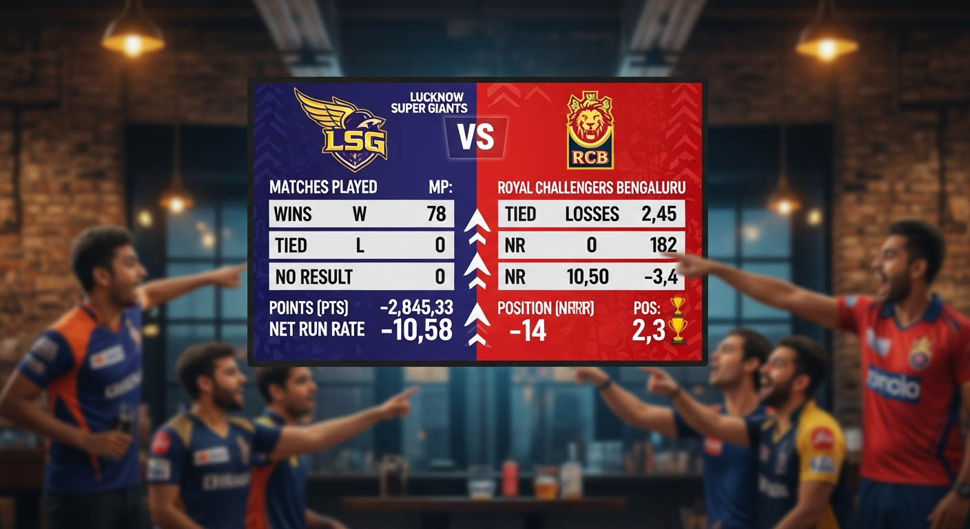 Lucknow Super Giants vs Royal Challengers Bengaluru Standings