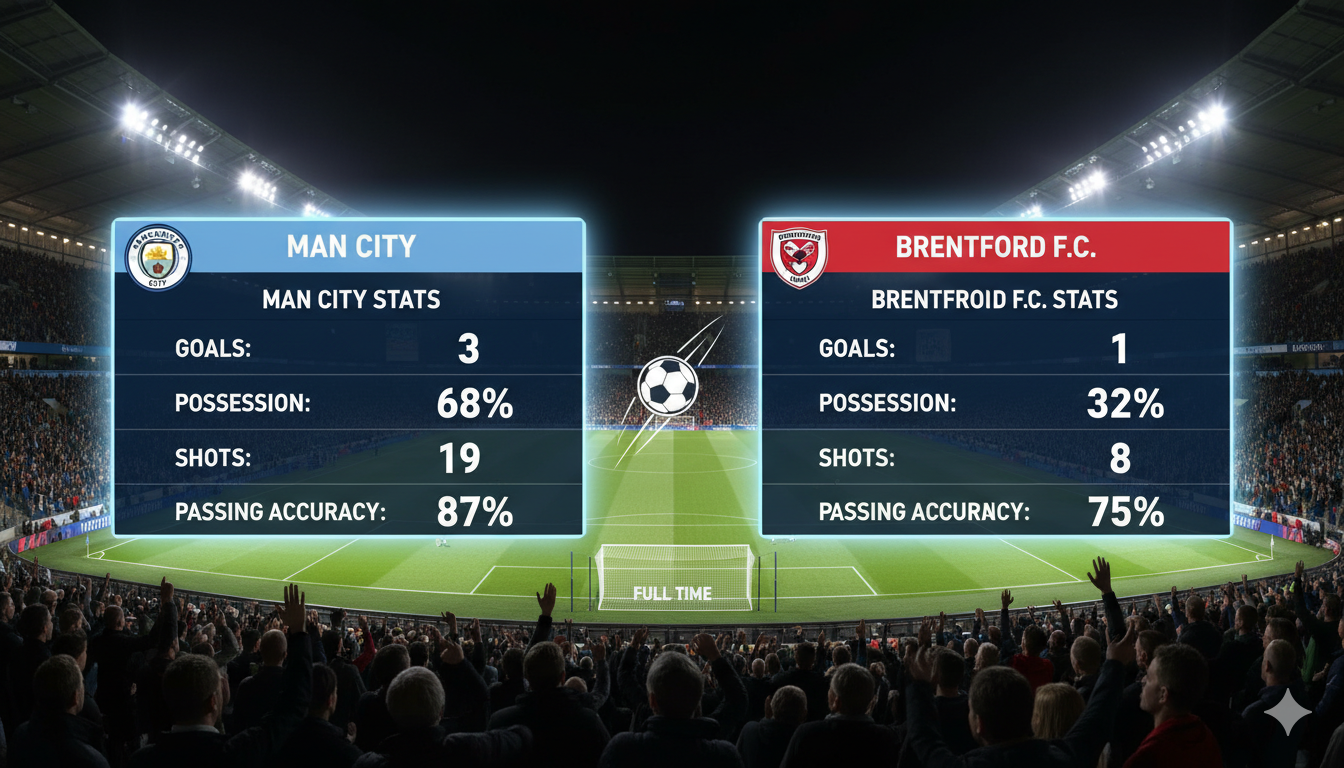 Man City vs Brentford F.C. Stats